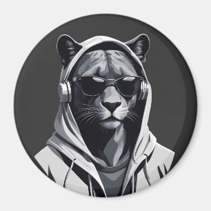 Aimant Panther portant Sweat - shirt à capuche drôle Cool