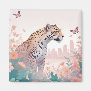 Aimant Panther Vintage Animal Nature Jungle City Art