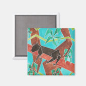 Aimant Panthère de la jungle Art abstrait original (Recto/Verso)