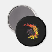 Aimant panthère noire et flammes (Recto/Verso)