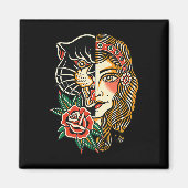 Aimant Panthère tzigane traditionnel américain Encre de t (Devant)