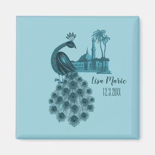 Aimant Paon Bleu Romantique