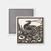 AIMANT PAON ÉLÉGANT NOIR BLANC (Recto/Verso)