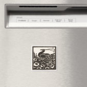 AIMANT PAON ÉLÉGANT NOIR BLANC (In Situ (Lave-vaisselle))