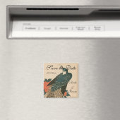 Aimant Paon et Pivoines par Hiroshige Mariage (In Situ (Lave-vaisselle))