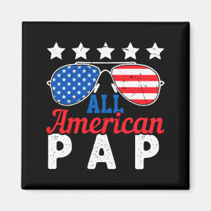 Aimant Pap Américain Rétro 4 Juillet Patriotique Grand-pè