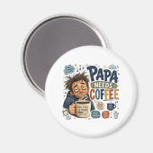 Aimant Papa a besoin de café (Recto/Verso)