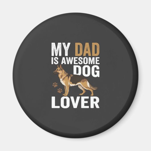 Aimant Papa amateur de chien est formidable (Devant)