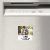 Aimant Papa Année d'Est. Nom Écriture Moderne Blanche (In Situ (Lave-vaisselle))