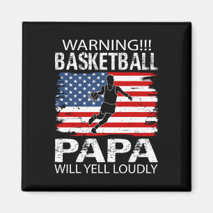 Aimant Papa basket-ball Crie Drôle Papa basket-ball