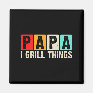 Aimant Papa BBQ Je fais griller des trucs Cuisine rétro d