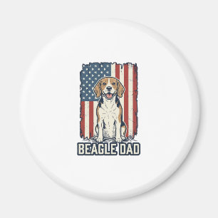 Aimant Papa Beagle Patriotique Dessin De Chien De Gravure