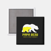 Aimant Papa Bear Soutien Sensibilisation à la lutte contr (Recto/Verso)