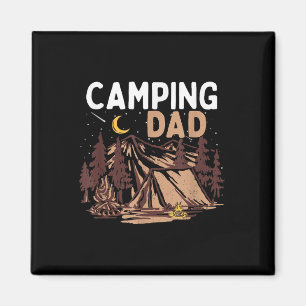 Aimant Papa campeur en camping Bonne fête des pères Feu d