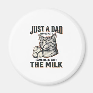 Aimant Papa Chat Drôle Est Revenu Avec Le Lait Vintage Sh