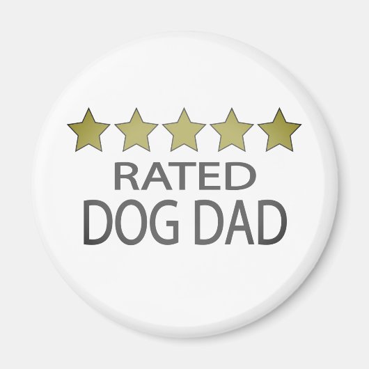 Aimant Papa chien cinq étoiles (Devant)