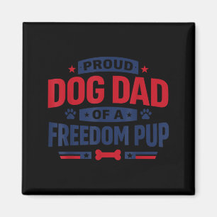 Aimant Papa Chien Patriotique Drôle 4 Juillet