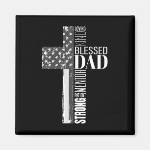 Aimant Papa chrétien bénit Drapeau américain Religieux Fa