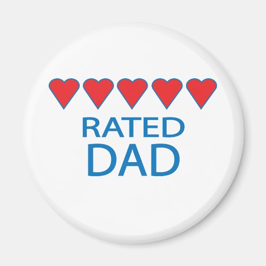 Aimant Papa cinq coeurs (Devant)