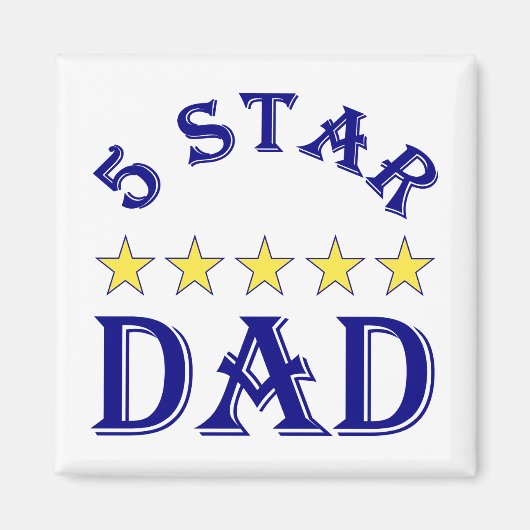 Aimant Papa cinq étoiles (Devant)