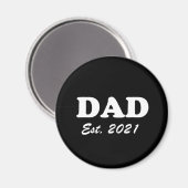Aimant Papa Custom Date établie noir et blanc moderne (Recto/Verso)