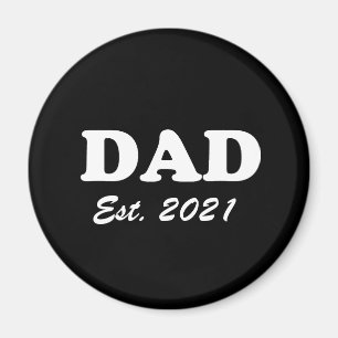 Aimant Papa Custom Date établie noir et blanc moderne