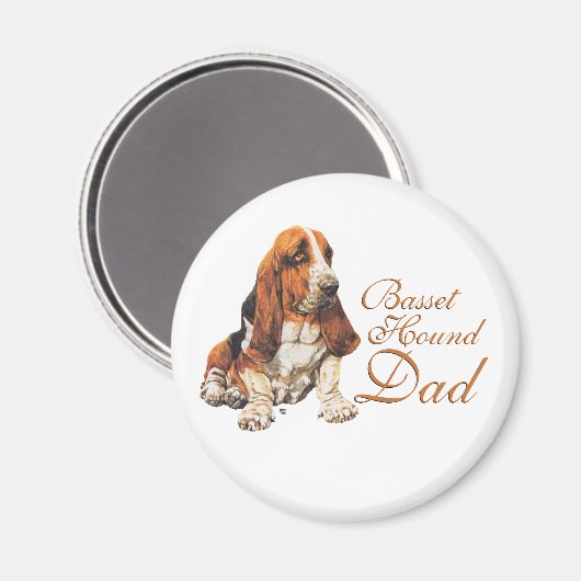 Aimant Papa de Basset Hound (Recto/Verso)