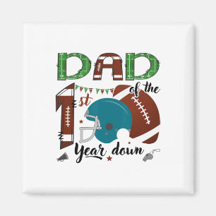 Aimant Papa de la 1ère année en bas Footll 1 an Anniversa