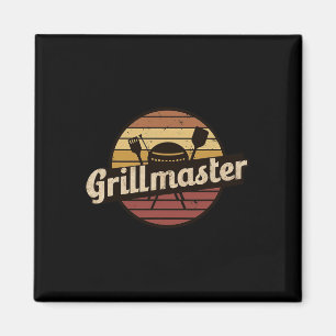 Aimant Papa drôle design vintage Grillmaster Fête des Pèr