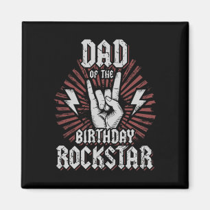 Aimant Papa du rockstar d'anniversaire Rockeur assorti Ro