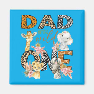 Aimant Papa du sauvageon 1er anniversaire garçon safari j