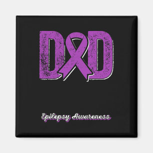 Aimant Papa D'Un Guerrier Épilepsie Papa Purple Ribbon So
