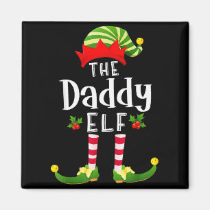 Aimant Papa Elfe de Noël Pyjama Assorti Fête de Noël