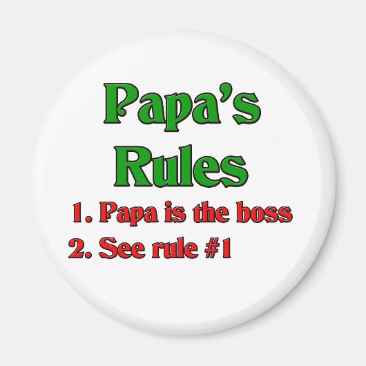 Aimant Papa Est Le Patron (Devant)