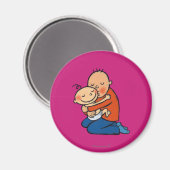 Aimant Papa et bébé en train d'embrasser (Recto/Verso)