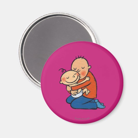 Aimant Papa et bébé en train d'embrasser (Recto/Verso)