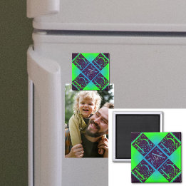 Aimant Papa Fancy Texte Vert Bleu Arrière - plan