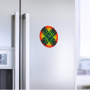 Aimant Papa Fancy Typographie Motif noir & orange