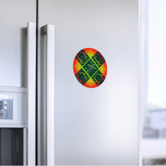 Aimant Papa Fancy Typographie Motif noir & orange