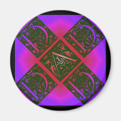 Aimant Papa Fancy Typographie Motif violet et noir (Devant)