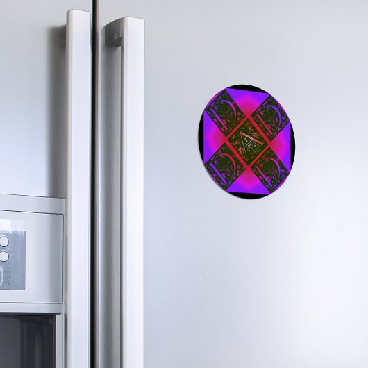 Aimant Papa Fancy Typographie Motif violet et noir