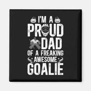 Aimant Papa fière d'un gardien de hockey Papa de hockey s