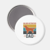 Aimant Papa Golden Retriever Conception Vector pour Amate (Recto/Verso)