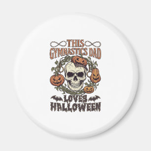 Aimant Papa Gymnastique Aime Halloween Crâne Citrouilles