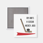 Aimant Papa - Joueur de hockey senior (Recto/Verso)