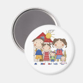 Aimant Papa, Maman, Grande Soeur, Moyen-Frère, Petite Soe (Recto/Verso)