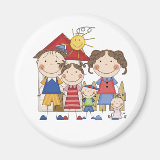 Aimant Papa, Maman, Grande Soeur, Moyen-Frère, Petite Soe