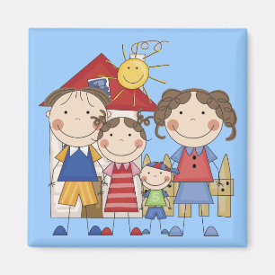 Aimant Papa, Maman, Grande Soeur, Petit Frère Famille