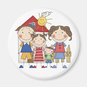 Aimant Papa, Maman, Grande Soeur, Petite Famille Frère