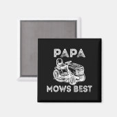 Aimant Papa Mows Funny Lawn Mower Father's Day Grandpa (Recto/Verso)